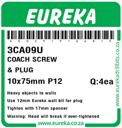3CA09 - Coach Screw & Plug -3CA09_Label_T